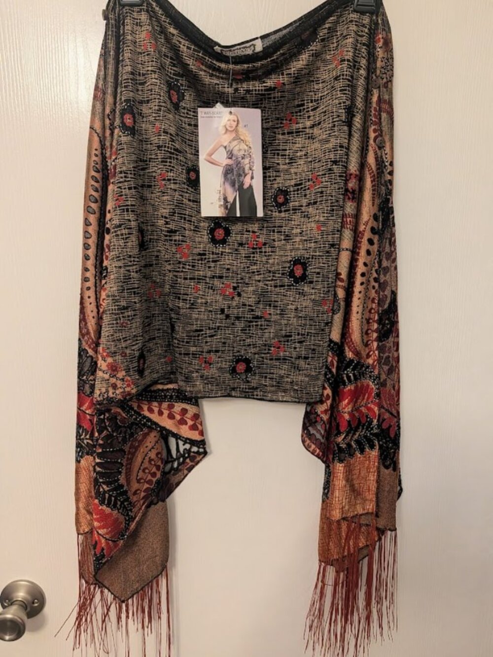 Stunning 7-way elegant wrap, poncho, scarf by Kokomo NWT